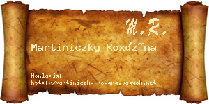 Martiniczky Roxána névjegykártya